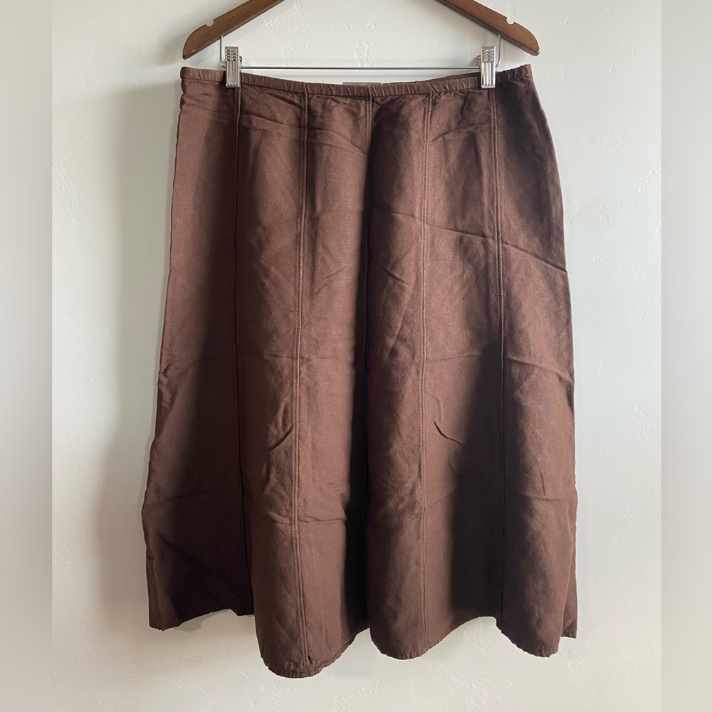 Croft & Barrow - Brown Linen Skirt